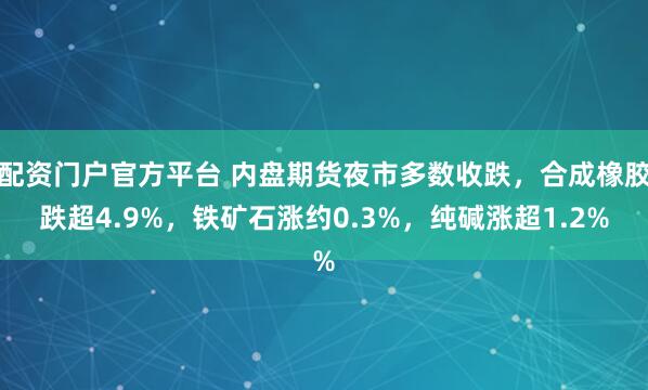 配资门户官方平台 内盘期货夜市多数收跌,合成橡胶跌超4.9%,铁矿石涨约0.3%,纯碱涨超1.2%